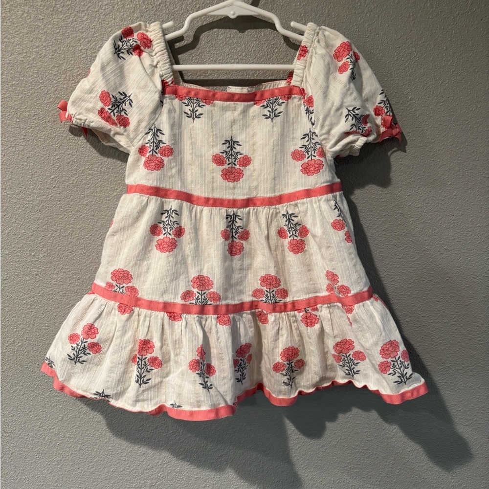Haute Hippie White and Pink Ruffled Tiered Sundress